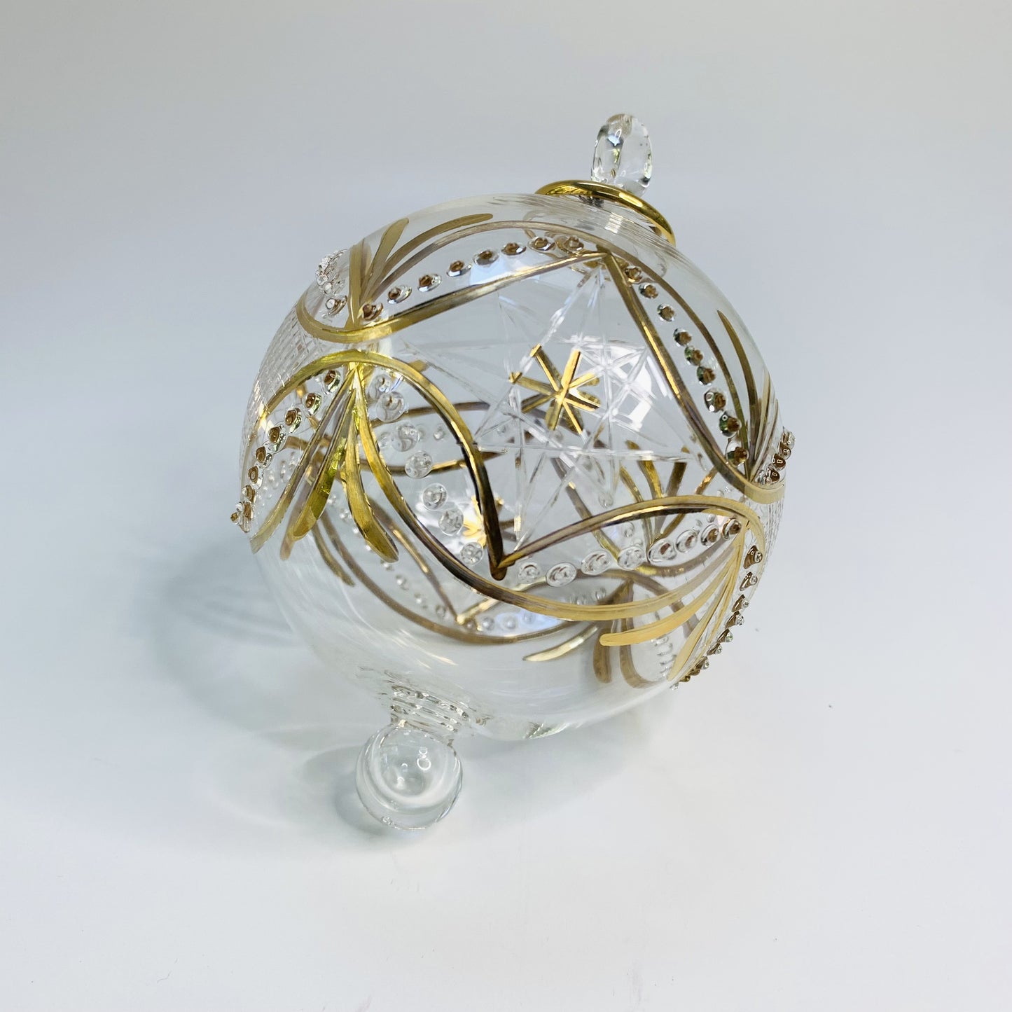 Blown Glass Ornament - Gold Carousel
