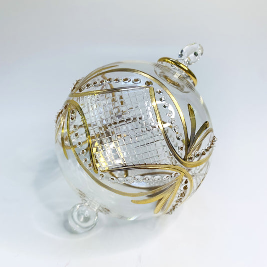 Blown Glass Ornament - Gold Carousel