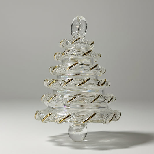 Blown Glass Ornament - White Spruce Tree