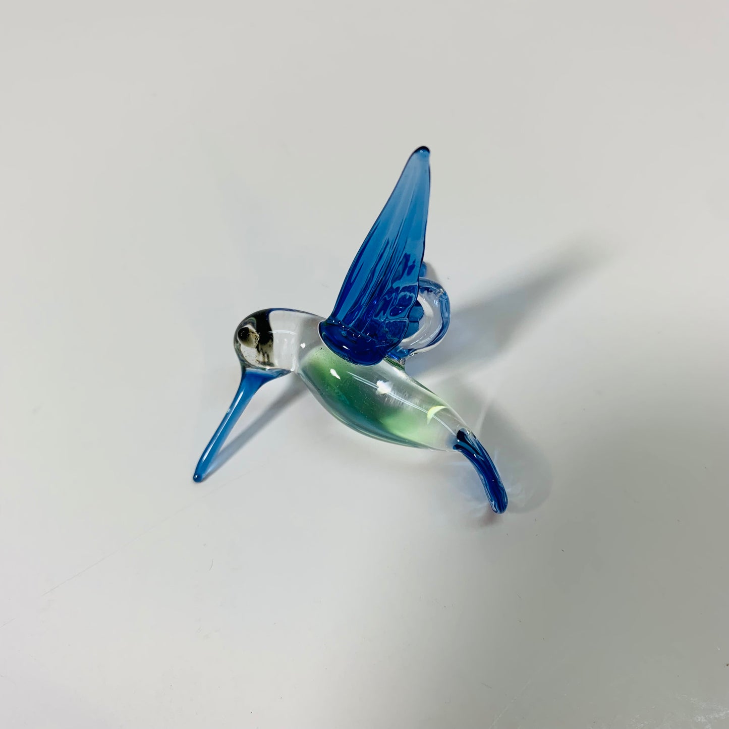 Fair Trade Blown Glass Ornament - Hummingbird Posing