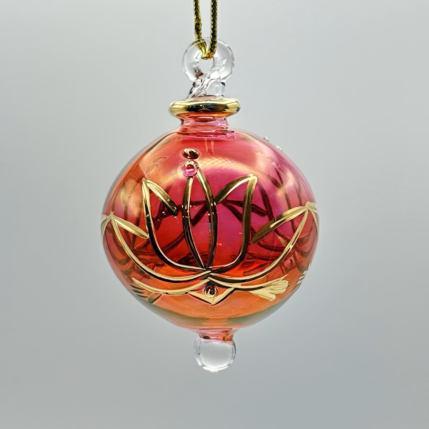 Blown Glass Small Ornament - Colored Lotus