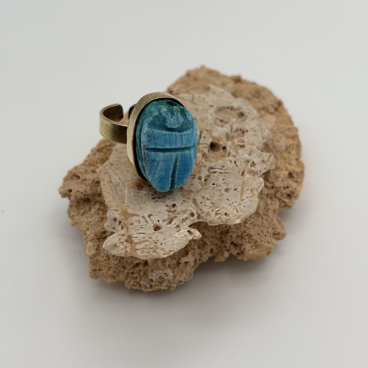 Handmade Brass Ring - Scarab