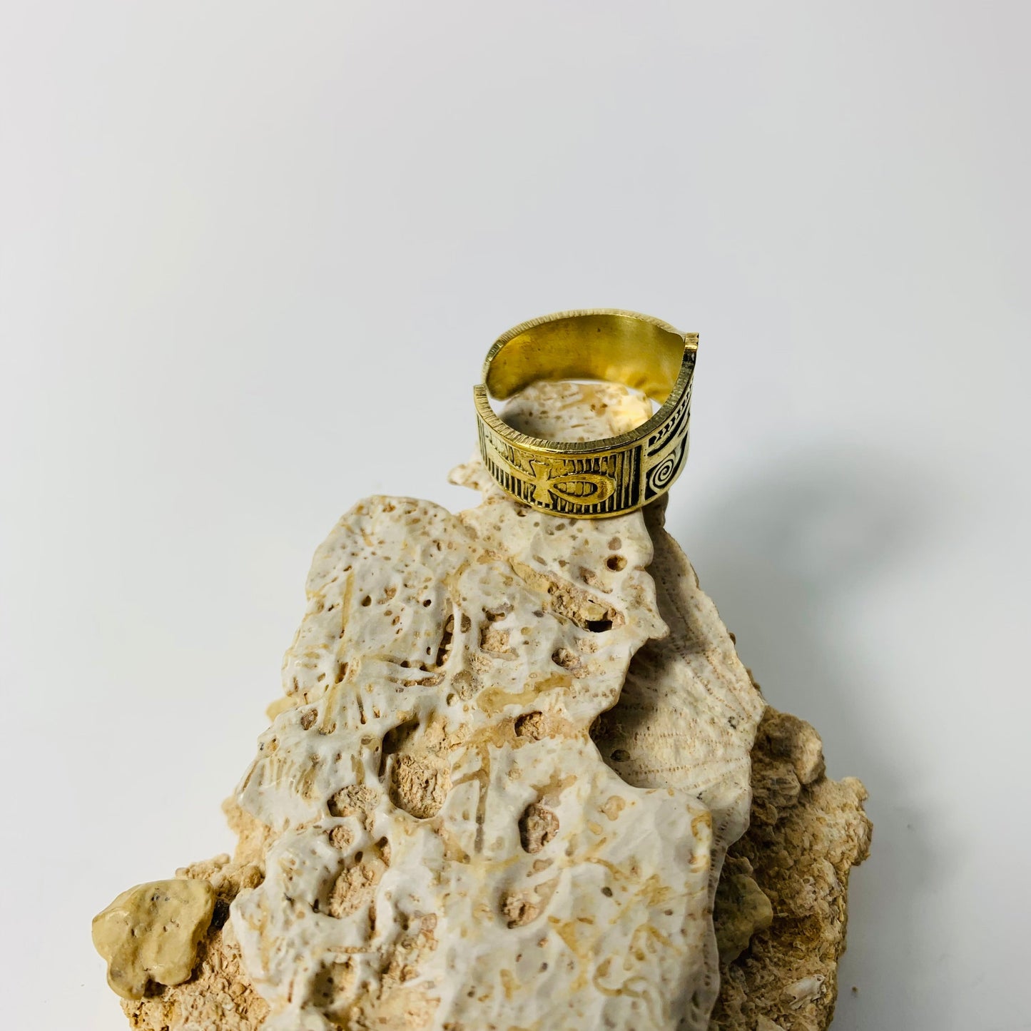 Handmade Brass Ring - Eye of Horus