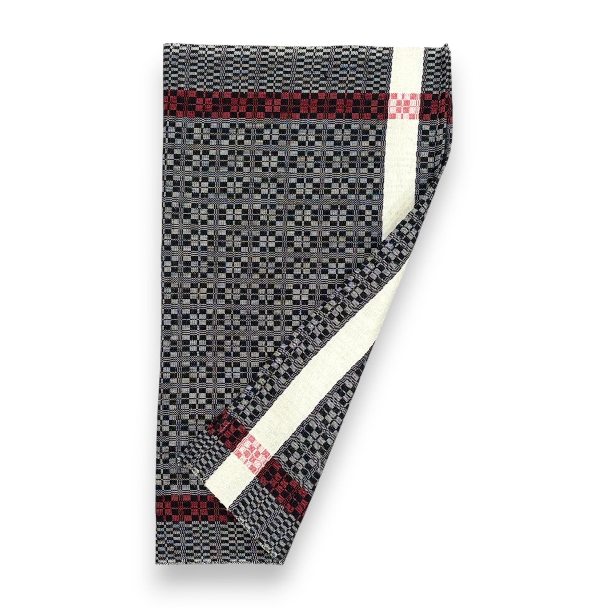 Handwoven Black & White Plaid Kitchen Towel