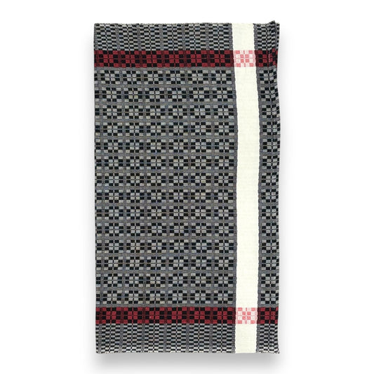 Handwoven Black & White Plaid Kitchen Towel