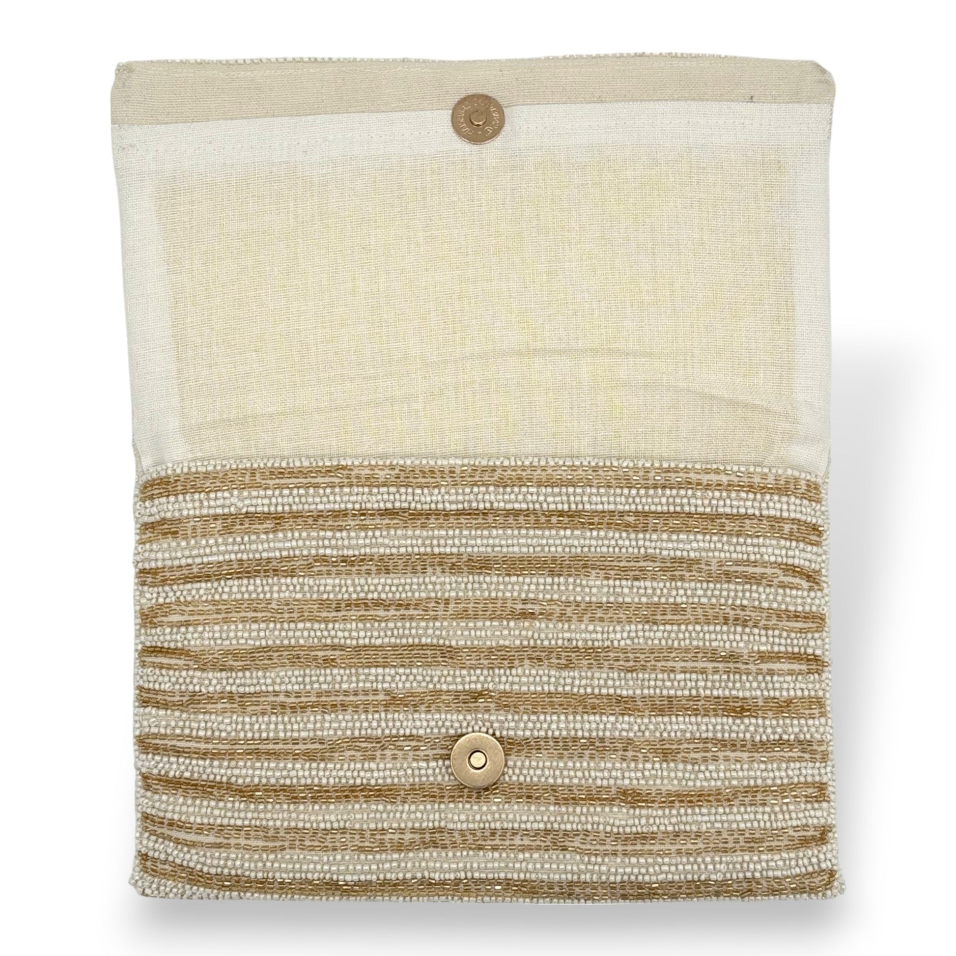 Gold Arches Hand-beaded Flap Clutch