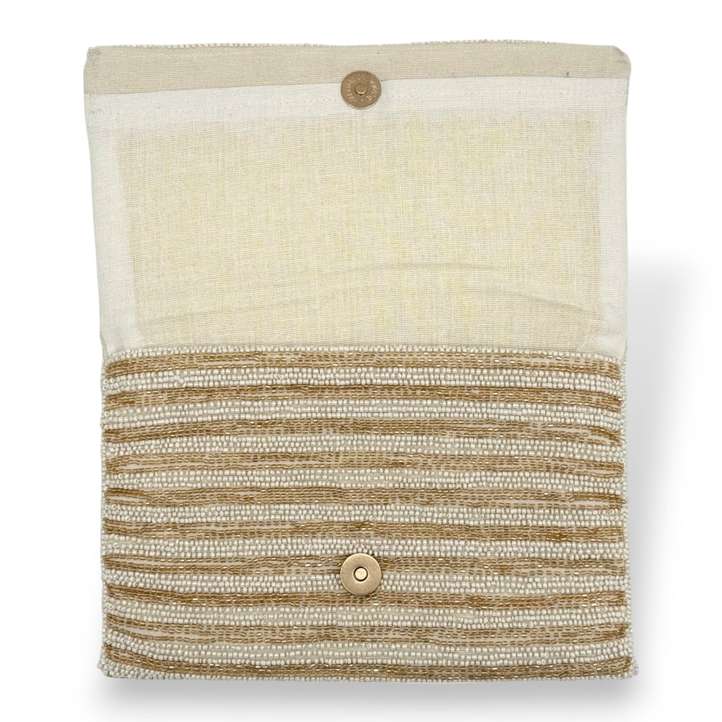 Gold Arches Hand-beaded Flap Clutch