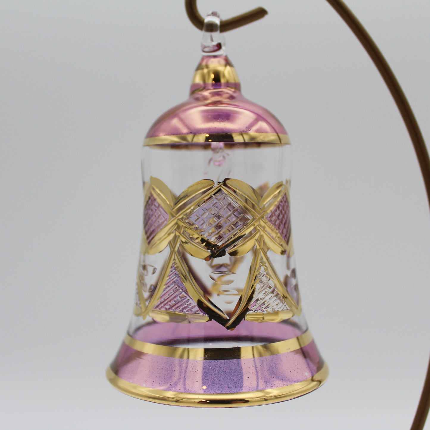 Blown Glass Ornament - Engraved Bell