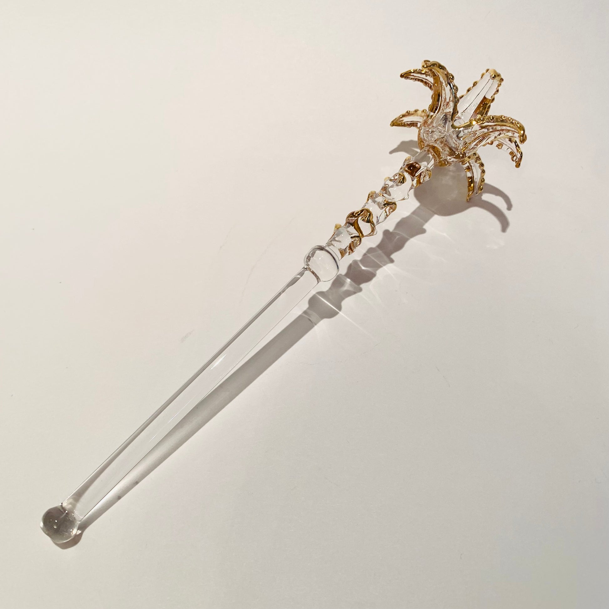 Blown Glass Cocktail Stirrer - Palm