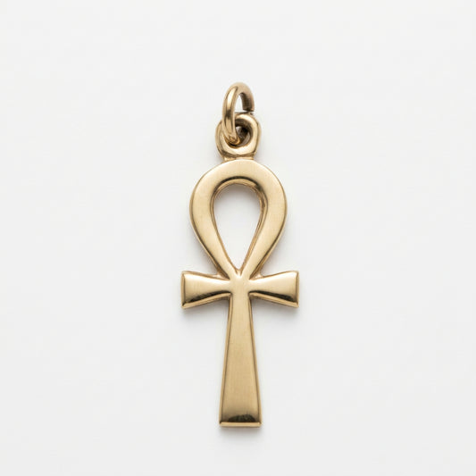 Handmade brass pendant featuring Egyptian Ankh symbol
