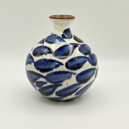 Blue Brushstrokes Pottery Vase