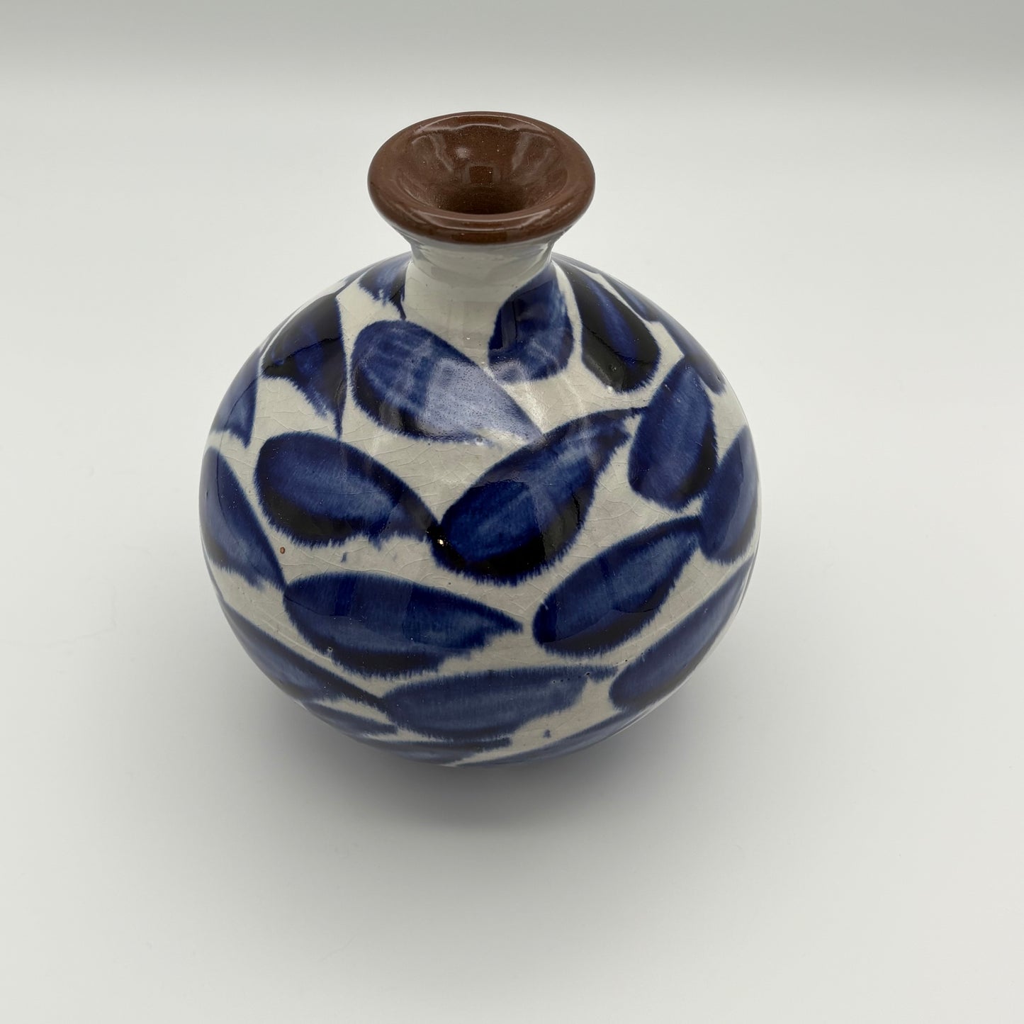 Blue Brushstrokes Pottery Vase