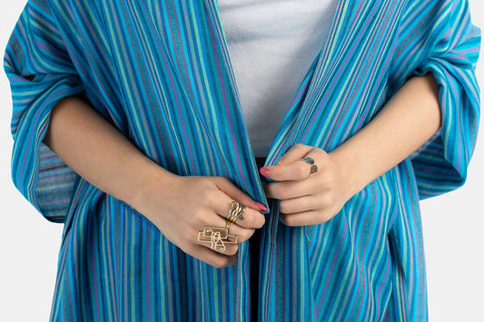 Handmade Brass Ring - Spiral with Lotus