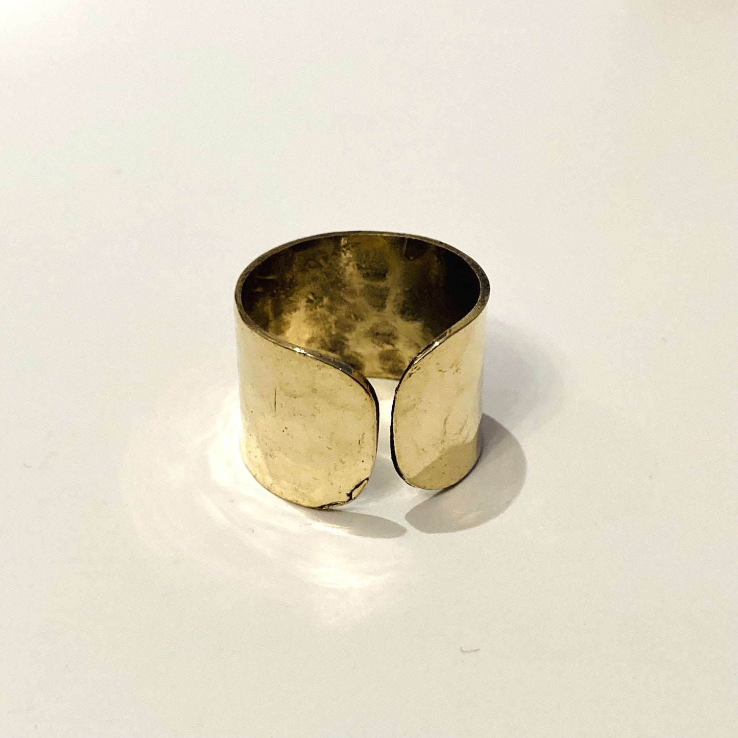 Handmade Brass Ring - Hammered Band