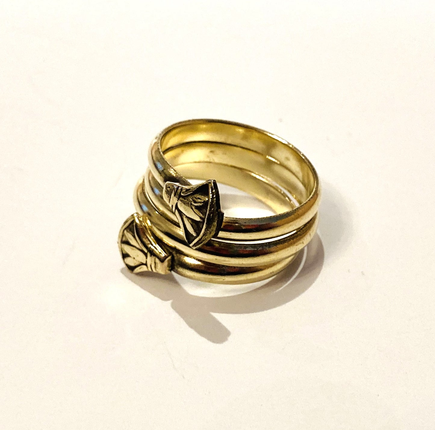 Handmade Brass Ring - Spiral with Lotus