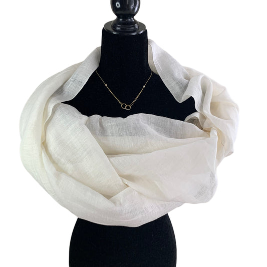 Linen Handwoven Scarf - Off-white