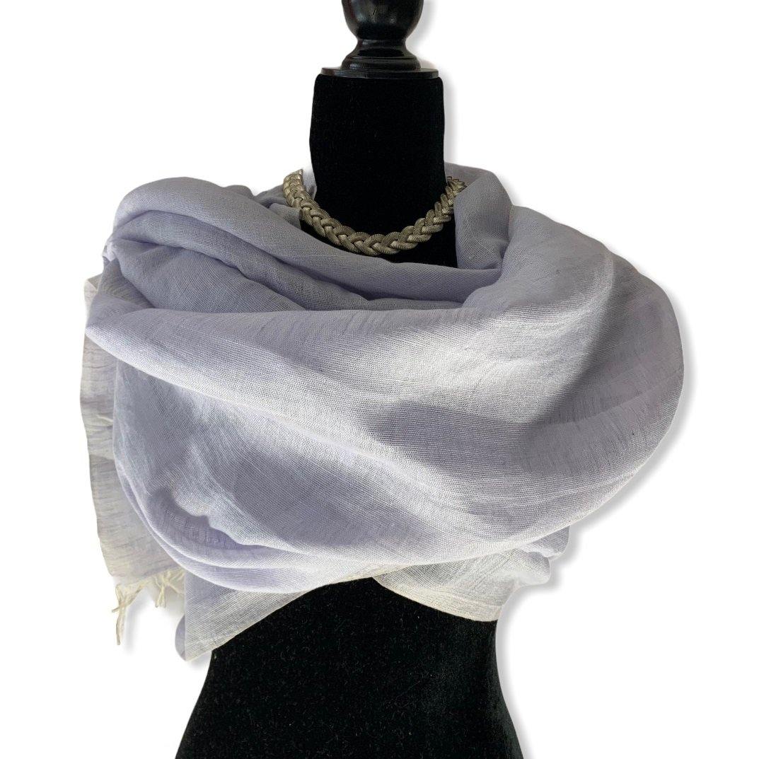 Linen Handwoven Scarf - Lavender
