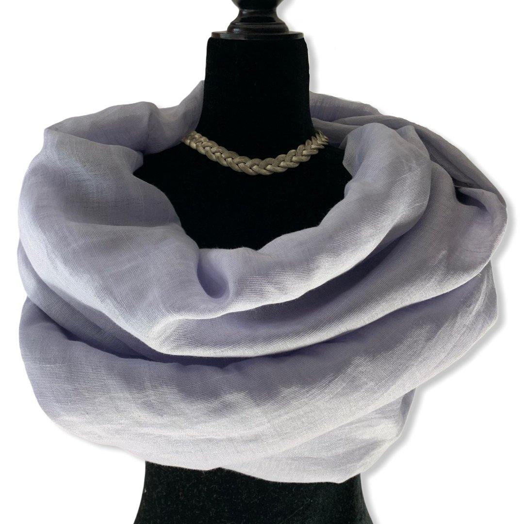 Linen Handwoven Scarf - Lavender