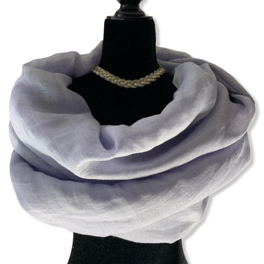 Linen Handwoven Scarf - Lavender