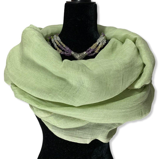 Linen Handwoven Scarf - Pistachio