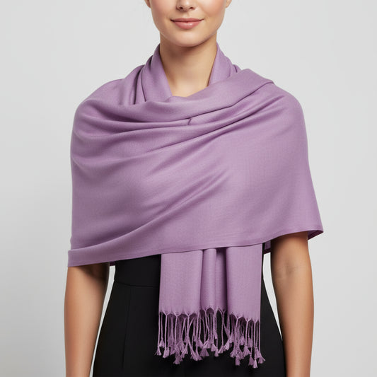 Fair Trade Solid Ethically Handwoven Bamboo Viscose Scarf - Lilac