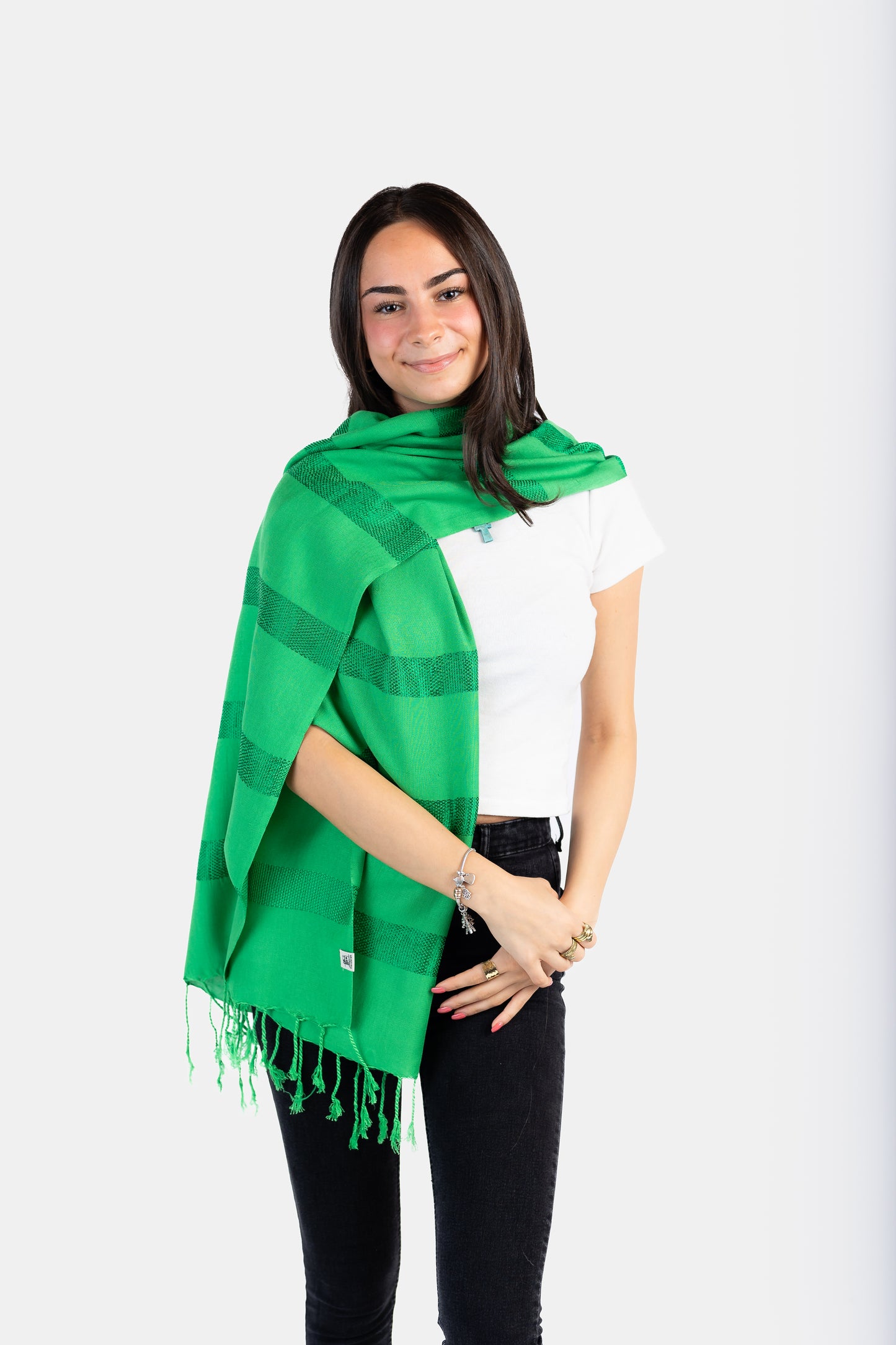Helyat Handwoven Bamboo Viscose Scarf - Grass Green