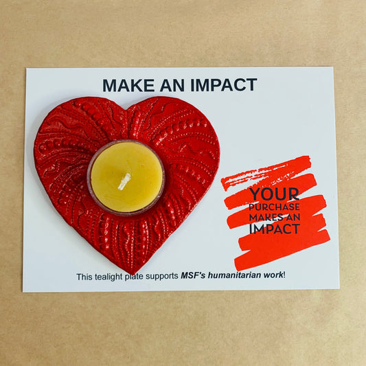 Impact Red Heart Tealight Plate