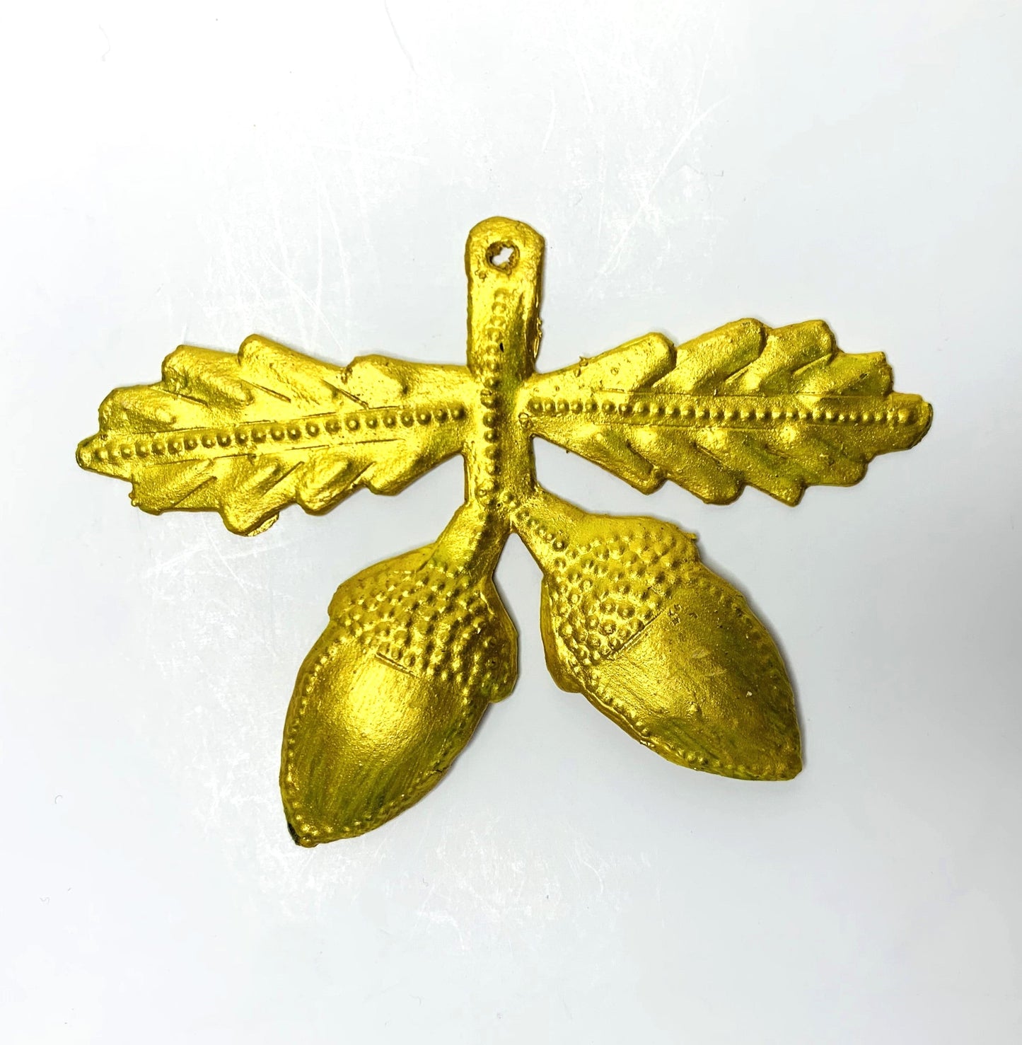 Metal Acorn Branch Ornament