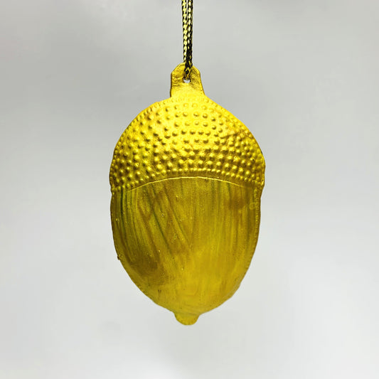 Eco-friendly Upcycled Metal Acorn Ornament, Etically handmade