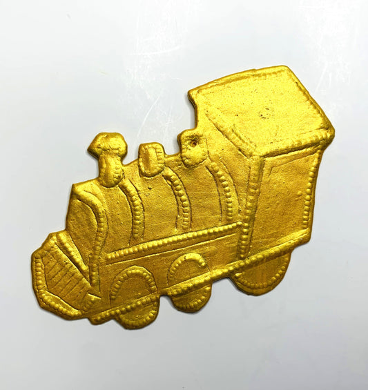 Metal Train Ornament - Gold