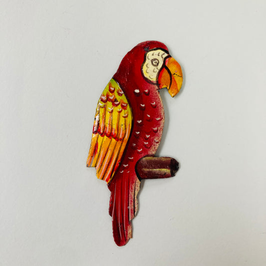 Metal Red Parrot Ornament