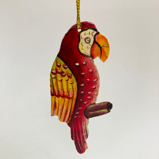 Metal Red Parrot Ornament