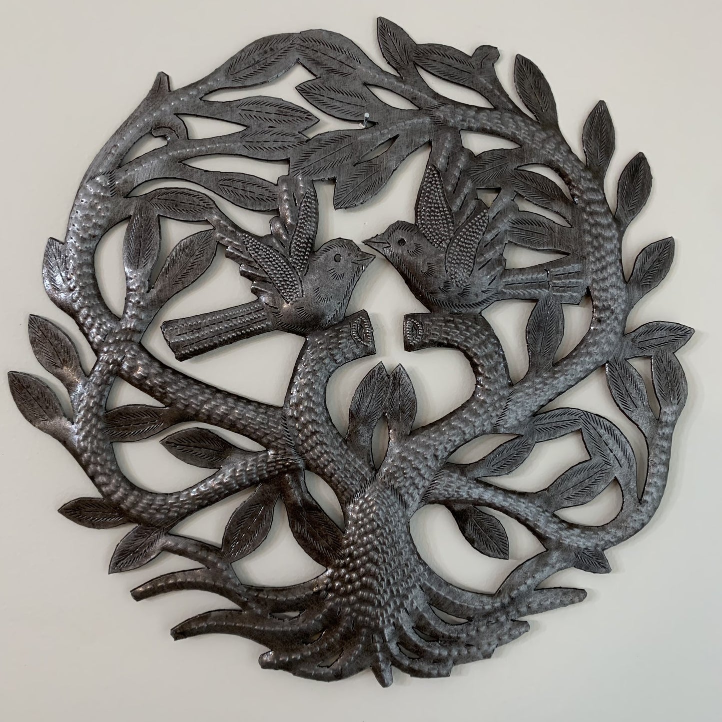 Metal Wall Décor Tree of Life With Pair of Birds - Color of Metal