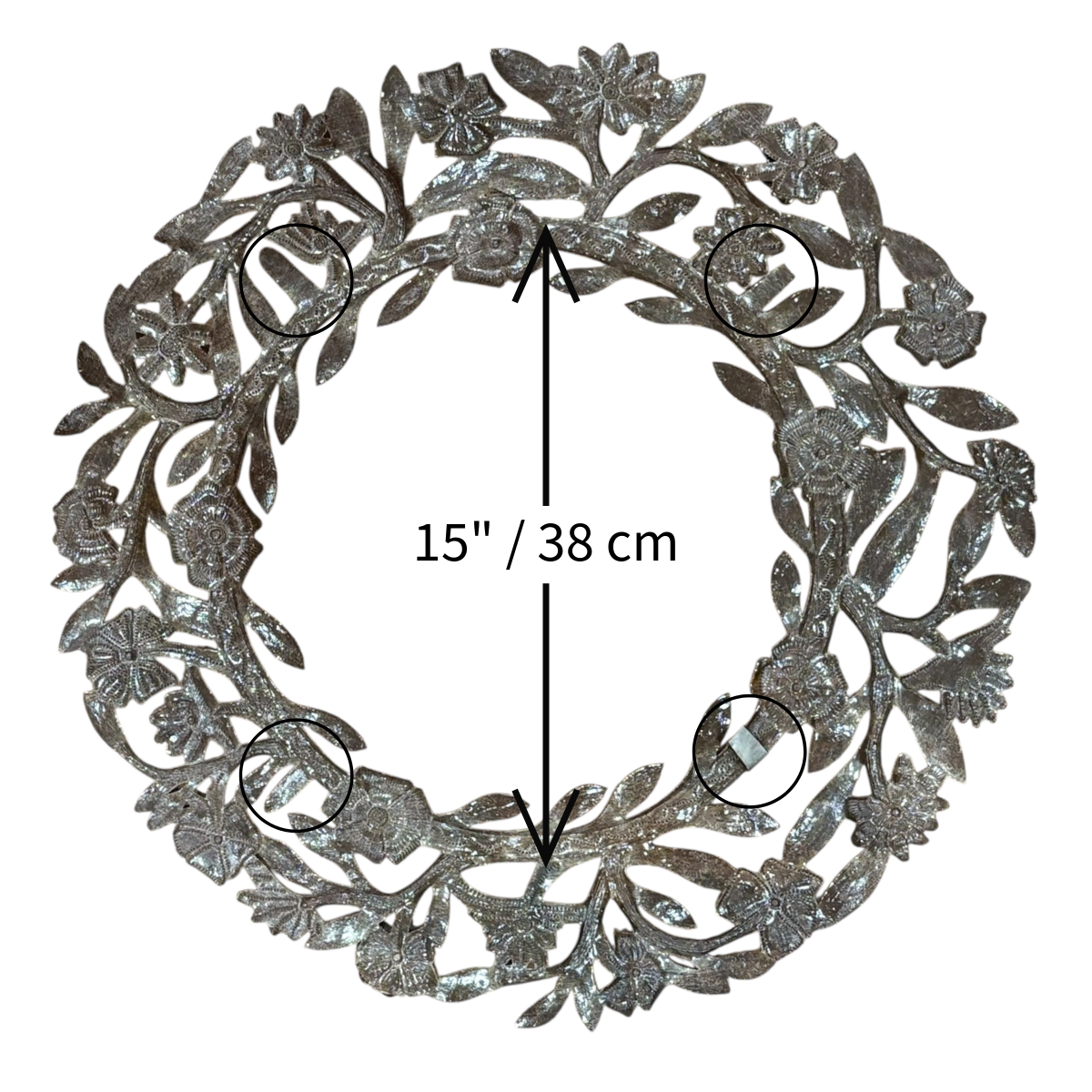 Metal Flowers Mirror Frame 23"
