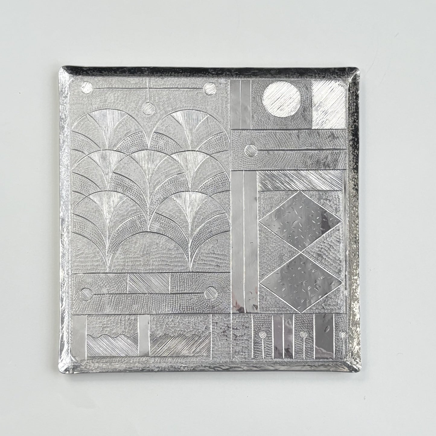 Metal Serving Tray - Square Art Deco
