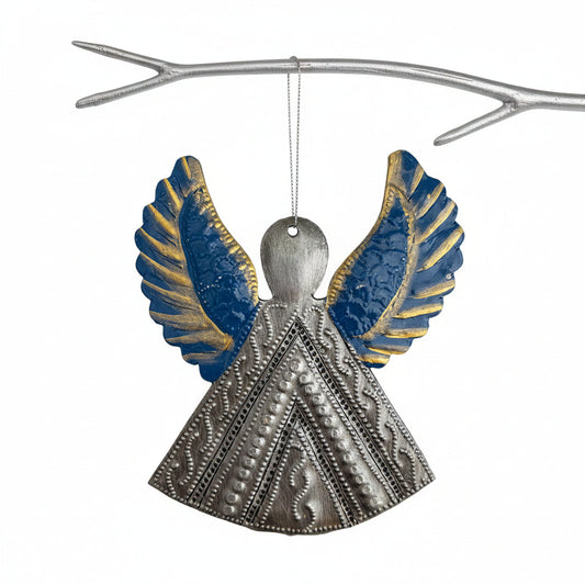 Upcycled Metal Ornament and Magnet - Angel in Color