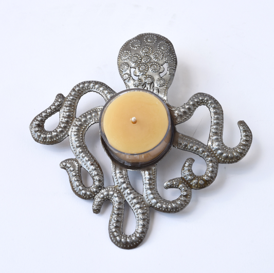 Metal Tealight Plate - Octopus