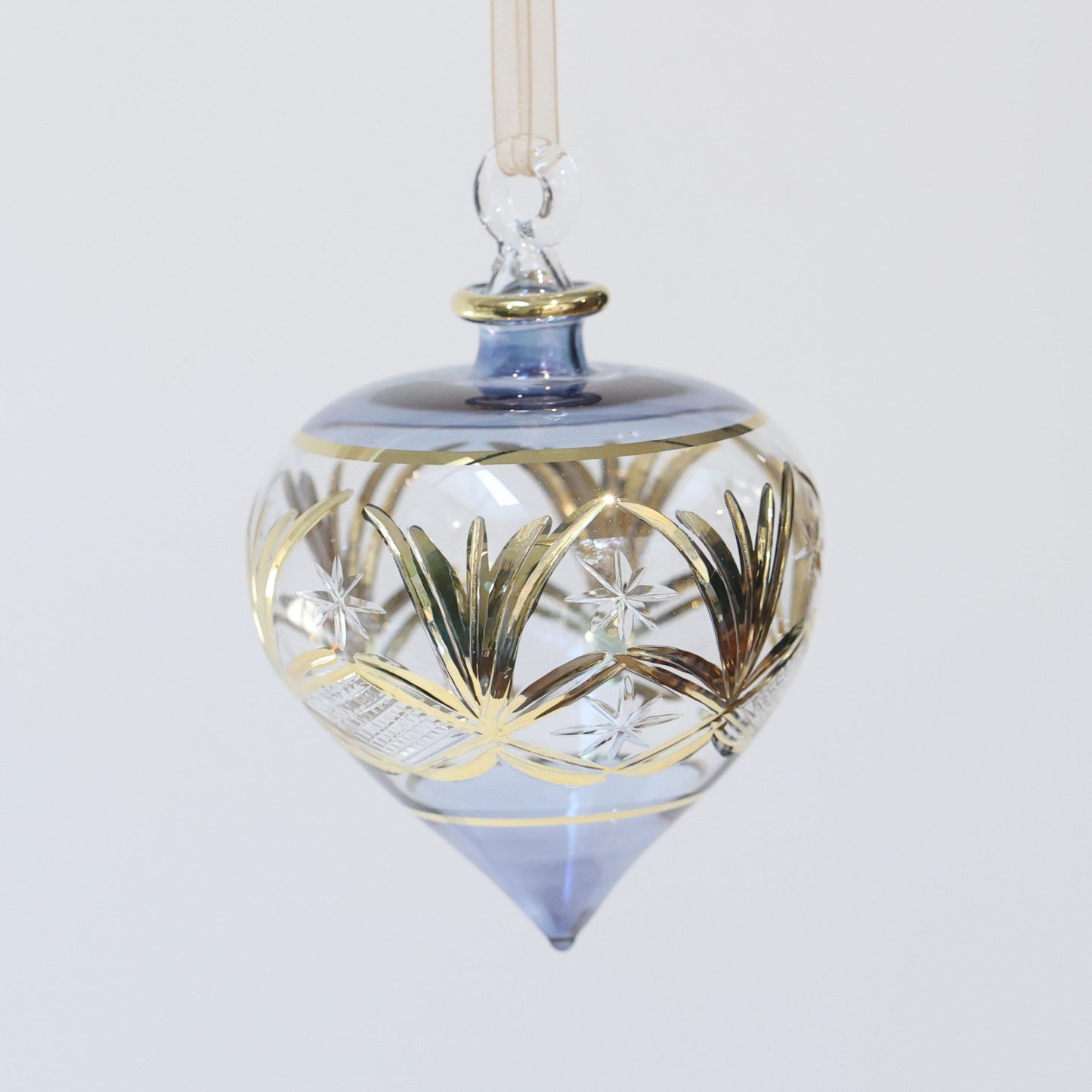 Blown Glass Ornament - Drop Blue