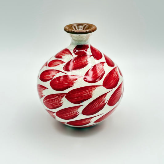 Red Brushstrokes Pottery Vase