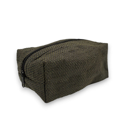 Upcycled Cosmetic Bag - Black & Olive