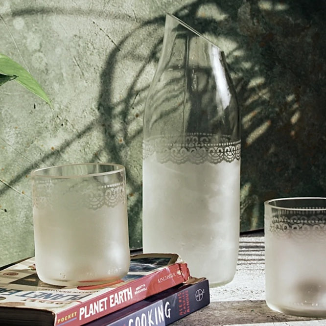 Upcycled Glass Lace Jug