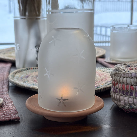 Upcycled Glass Lantern - Nut Stars