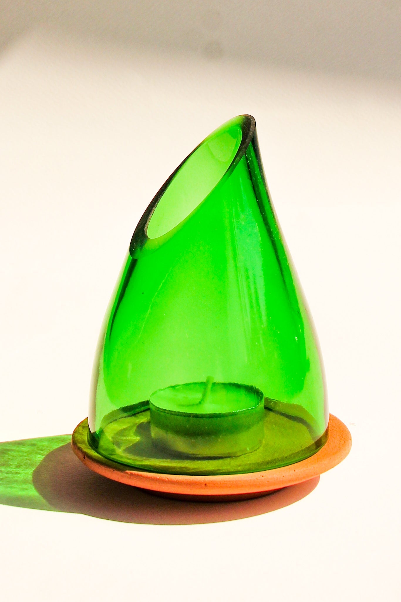 Upcycled Glass Lantern - Side Cut