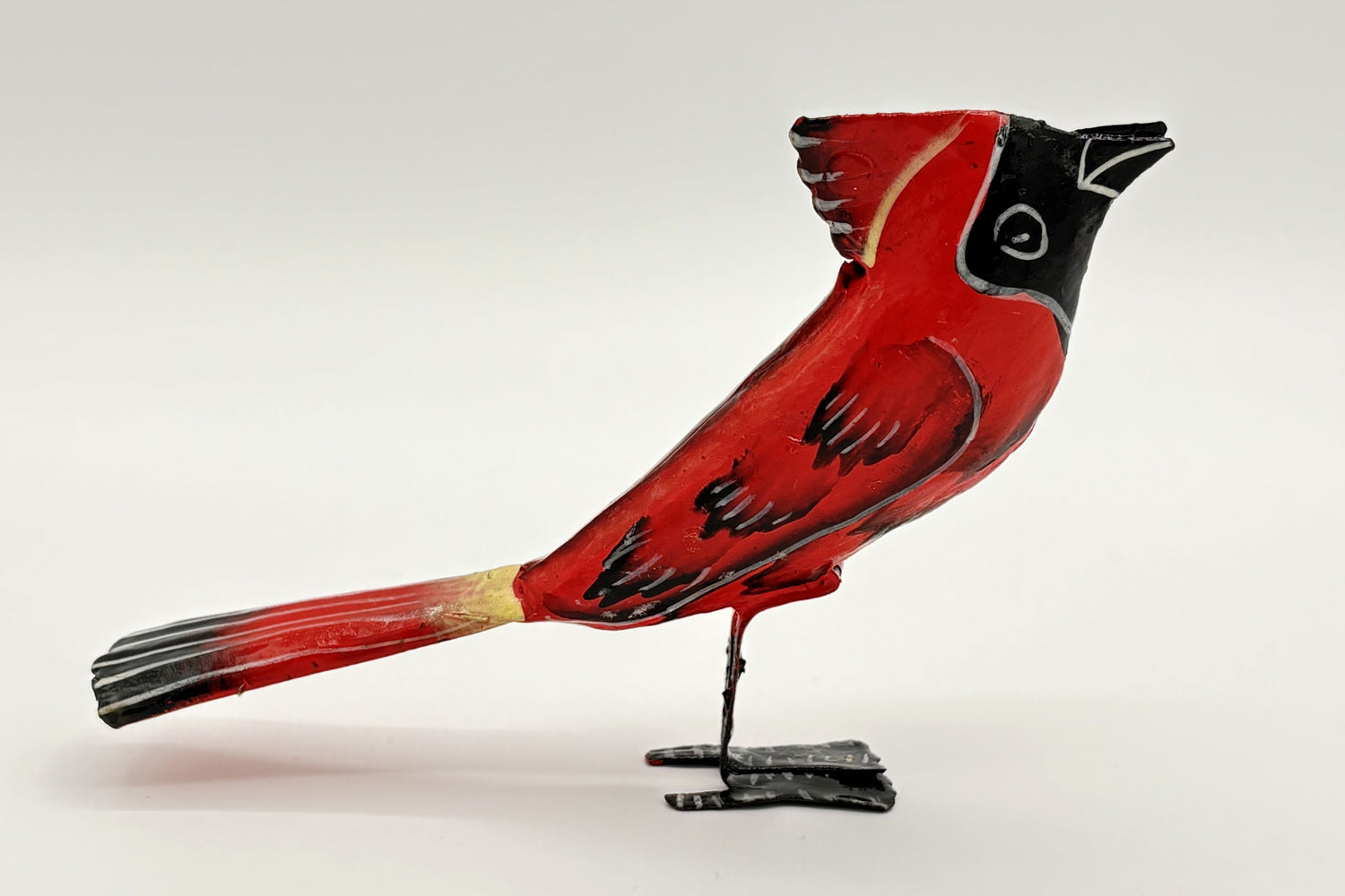 Eco-friendly Handcrafted Upcycled Metal 3D Tabletop Cardinal Sculpture, Ethically Handmade, Fair Trade, Sustainable