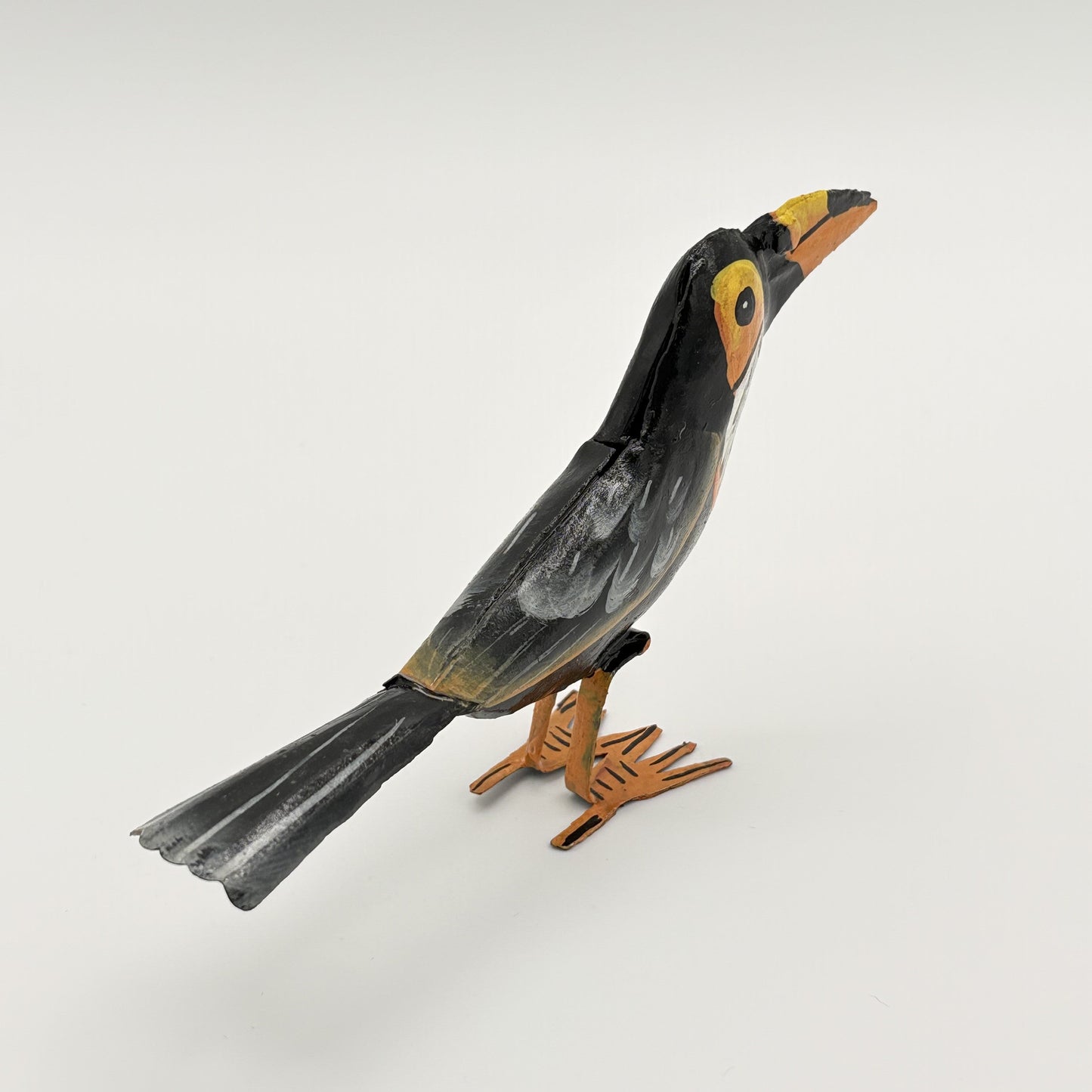 Fair Trade Eco-friendly Upcycled Metal 3D Tabletop Toucan Bird Sculpture, Ethically Handmade, Sustainable