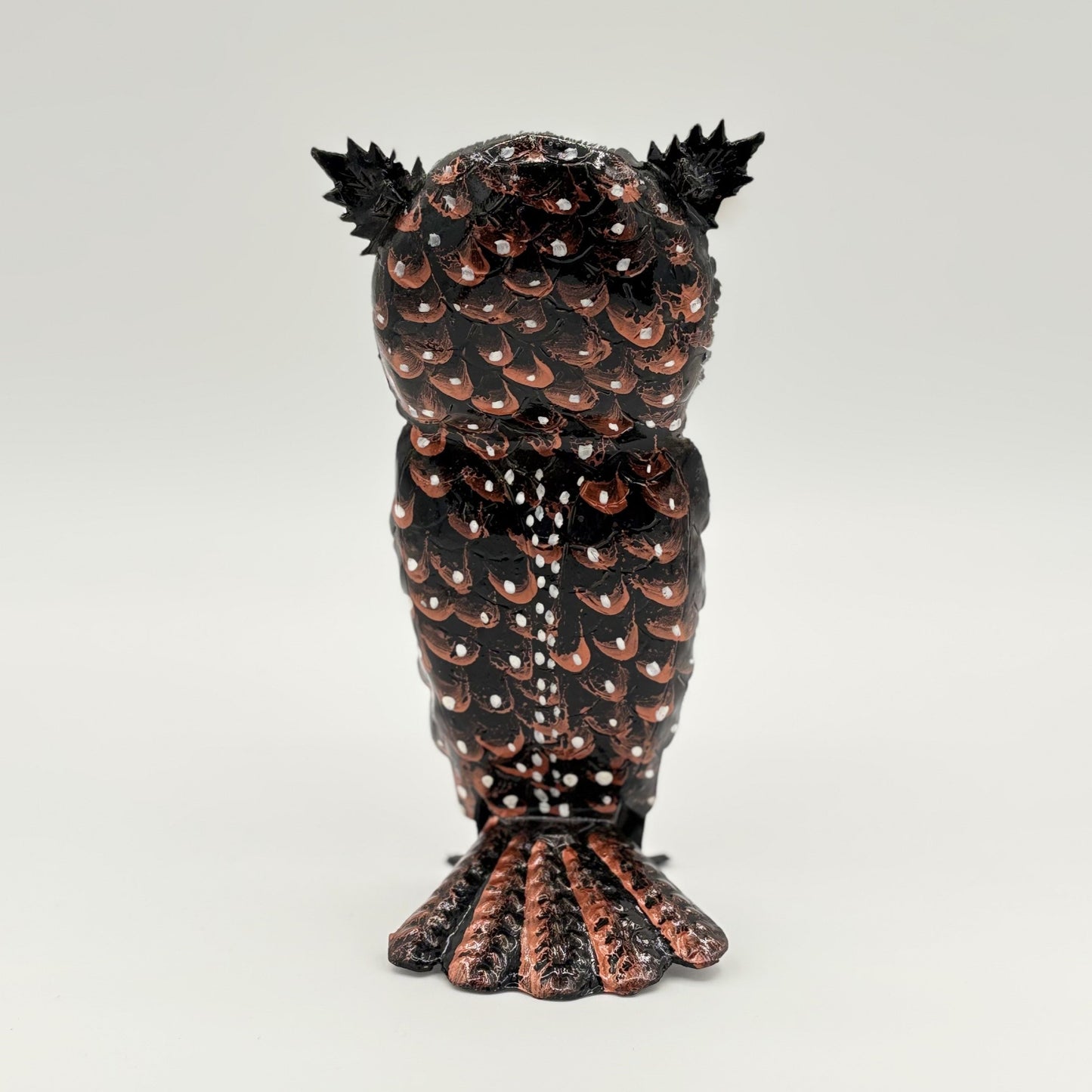 Eco-friendly Handcrafted Upcycled Metal 3D Tabletop Owl Sculpture, Fair Trade Ethically Handmade, Sustainable, Hand-painted