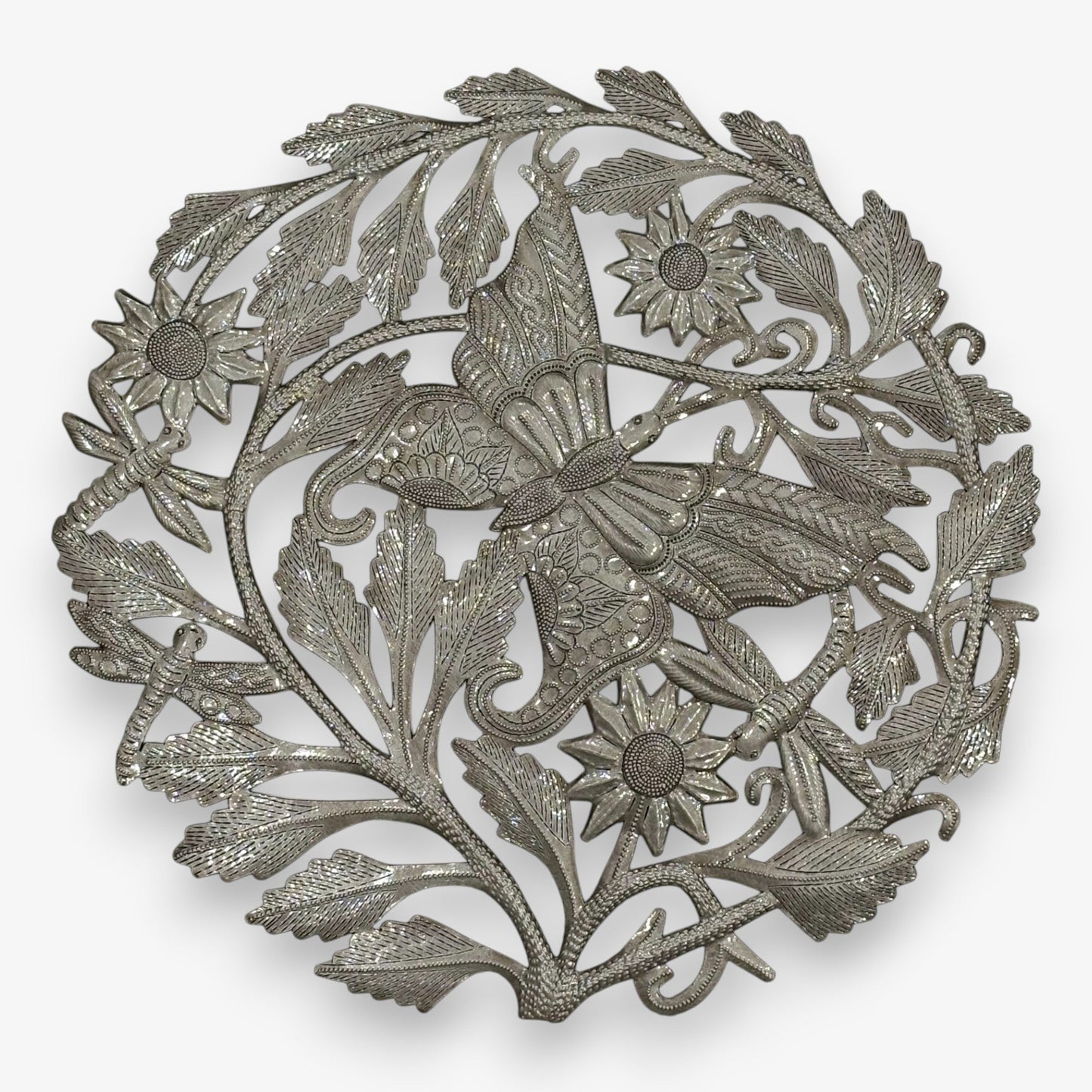 Metal Butterfly and Flowers Wall Decor