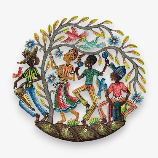 Metal Haitian Band Wall Decor 22" - Fall Colors