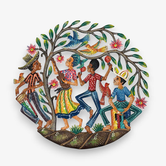 Metal Haitian Band Wall Decor 22" - Spring Colors