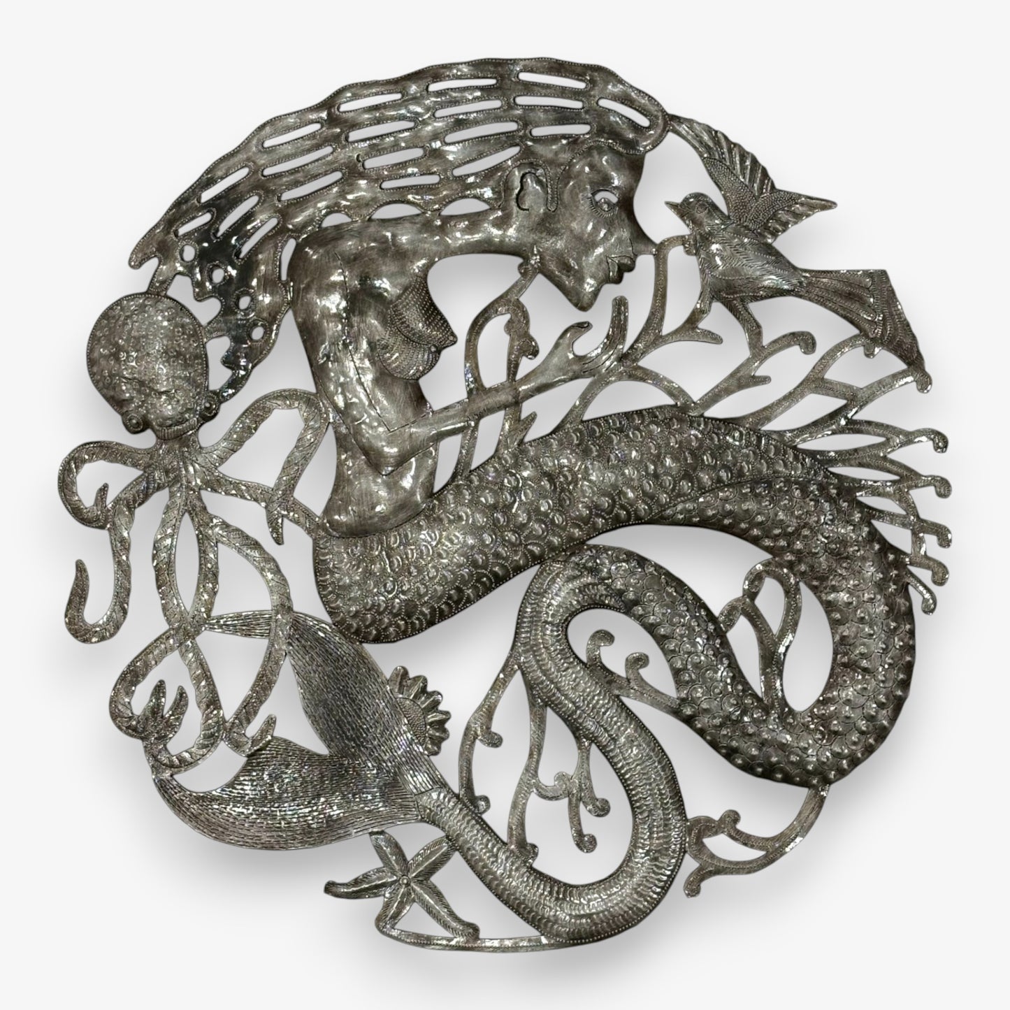 Metal Mermaid Wall Decor 23"